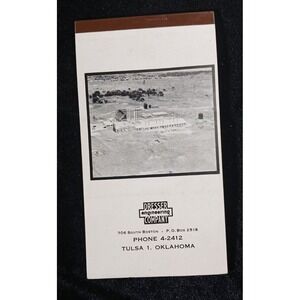 DRESSER ENGINEERING COMPANY TULSA OKLAHOMA AUGUST 1947 ADVERTISING NOTEPAD